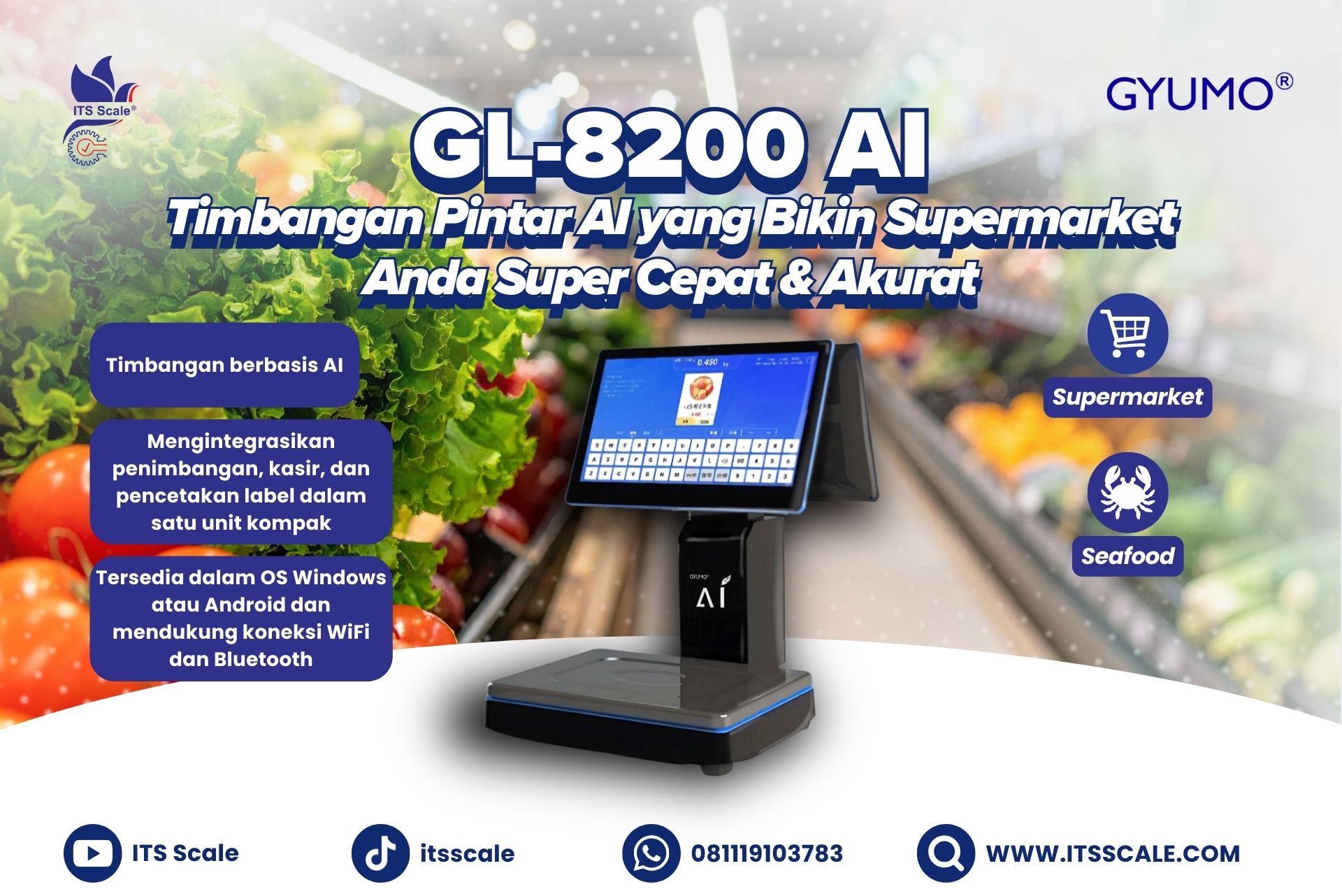 GYUMO GL-8200: Timbangan Pintar AI yang Bikin Supermarket Anda Super Cepat & Akurat!